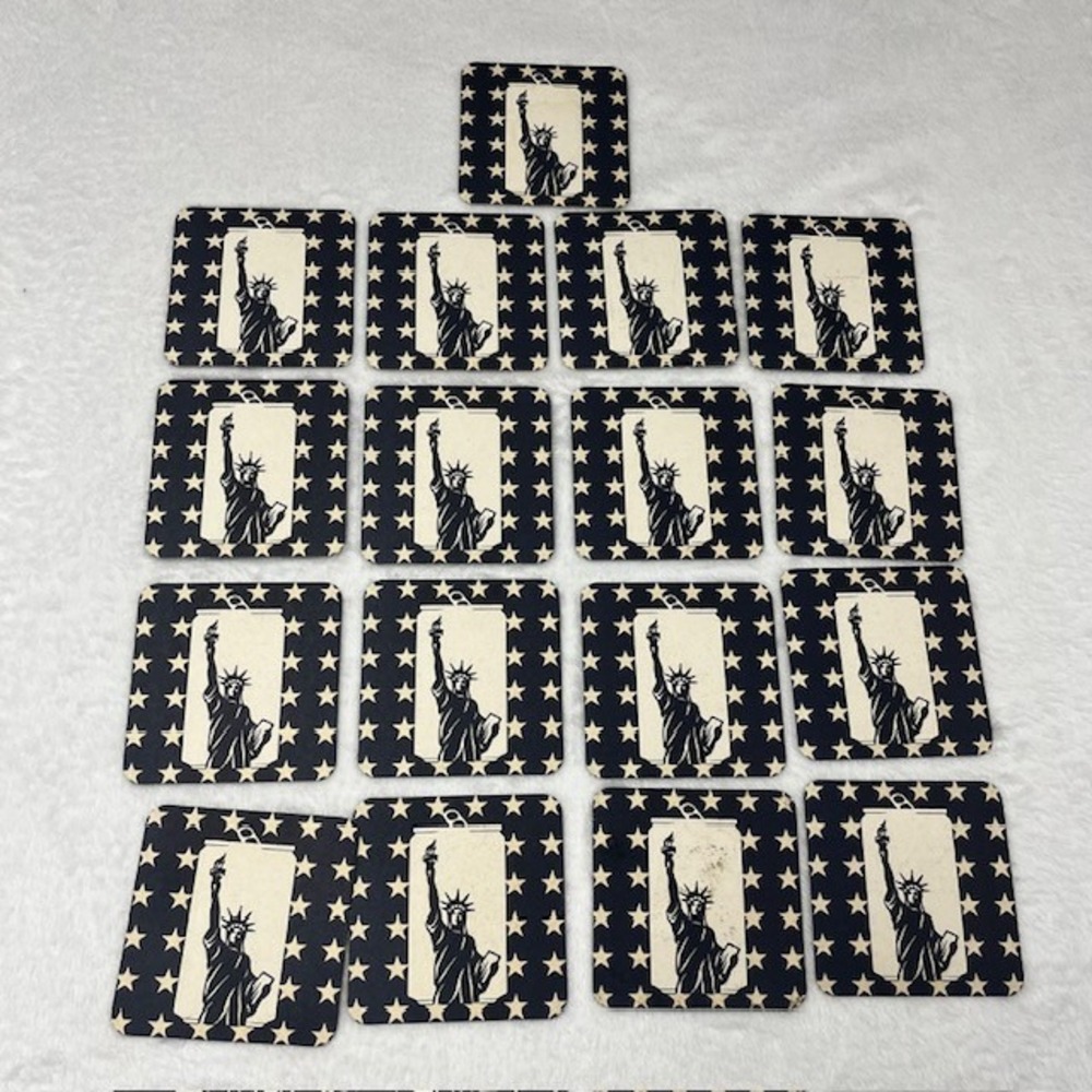 Miller Lite Beer Coasters Lot of 17 Statue of Liberty Stars Patriotic Barware